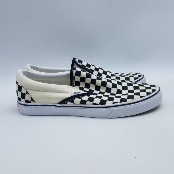 Vans Off The Wall Checkerboard Mens Size 12 Slip On Shoes Black White *Worn once - Picture 2 of 11